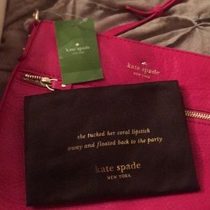 Bright pink soft leather kate spade crossbody